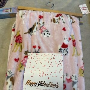 Amour Oversized Plush Throw 60x70 - Red Valentine Dogs & Martinis